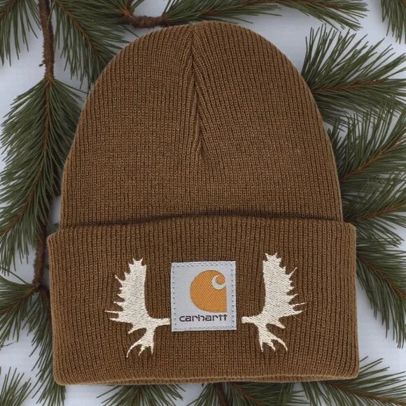 Toddler Beanie with Moose Antlers - Picture 2 of 3